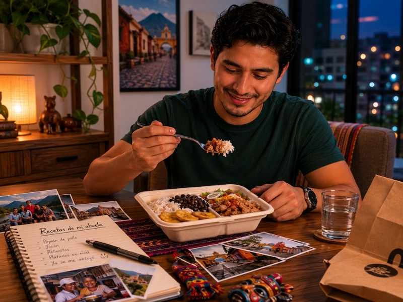 Central American food connecting memory and cultural identity abroad.